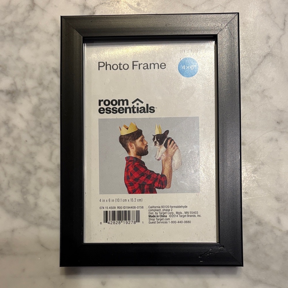 Photo Frame 4x6 black rectangle room essentials wall hanging kick stand picture